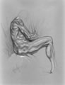 Michael Hensley Drawings, Male Form 8